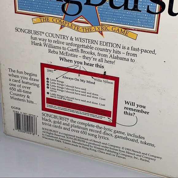 SongBurst Country &Western Edition Complete Lyric - Picture 8 of 9